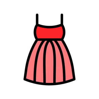 Giysi vektörü illüstrasyonu, doldurulmuş biçim simgesi düzenlenebilir taslak