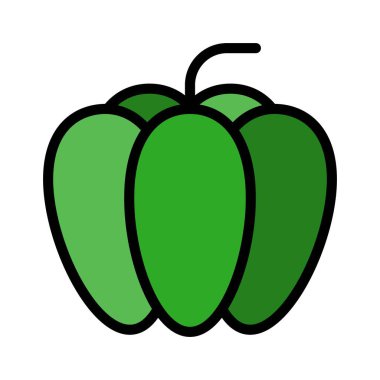 Çan biberi vektörü, Barbeküyle ilgili düzenlenebilir vuruş simgesi