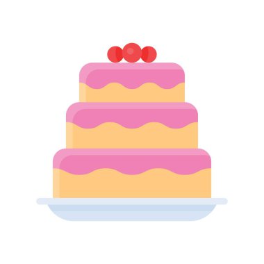 tatlı ve şeker, ilgili çilekli kekler, tabak vektörlerinde, düz tasarımlarda,