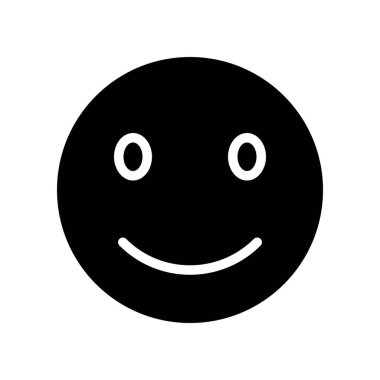 Gülen yüz vektör çizimi, izole edilmiş katı tasarım simgesi