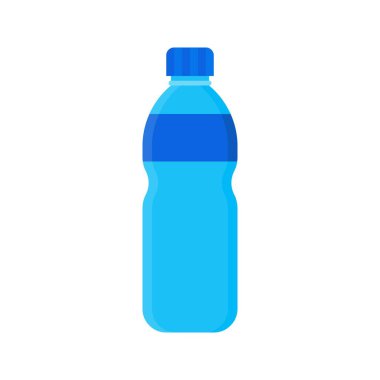 Plastik şişe vektör çizimi, düz tasarım simgesi