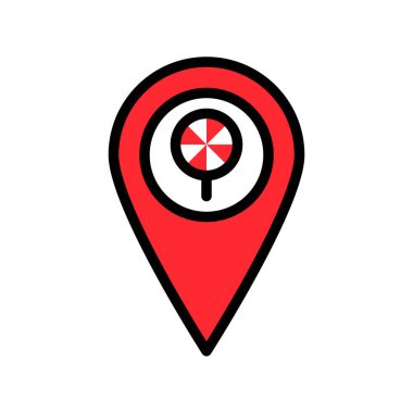 Pin vektör illüstrasyonu, doldurulmuş biçim simgesi düzenlenebilir taslağı