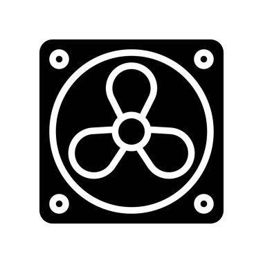 Egzoz fan vektör illüstrasyonu, izole katı tasarım simgesi