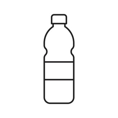 Plastik şişe vektör illüstrasyonu, çizgi tasarım simgesi