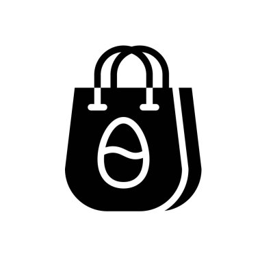 Alışveriş çantası vektör illüstrasyonu, Paskalya katı tasarım simgesi