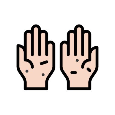 Kirli el vektörü, hijyen dolu biçim simgesi düzenlenebilir vuruş