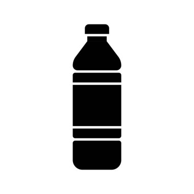 Plastik şişe vektör çizimi, katı tasarım simgesi