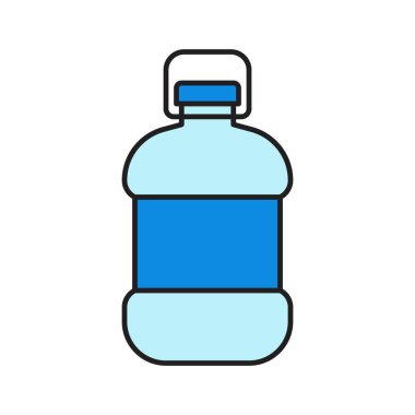 Plastik şişe vektör illüstrasyonu, doldurulmuş düzenlenebilir tasarım ana hatları simgesi