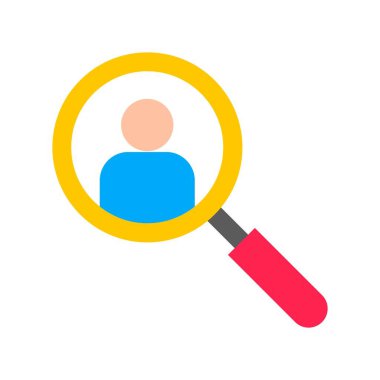 Büyütme cam vektörü, Dijital pazarlama düz tasarım simgesi