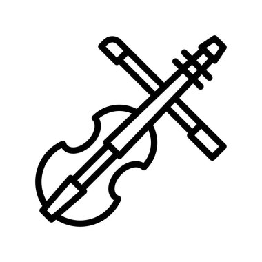 eğlence bağlantılı keman müzik enstrümanı çubuk vektörleri çizgisel biçimdedir