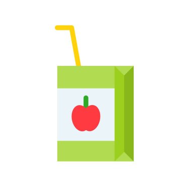 Karton vektör çizimi, İçecek yassı tasarım simgesi