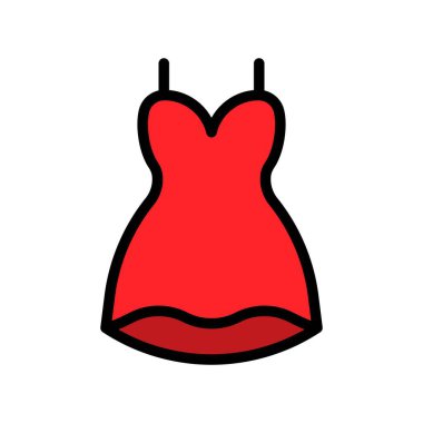 Kadınlar vektör illüstrasyonunu giyer, tasarım düzenlenebilir dış hat simgesini doldurur