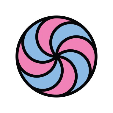 spiral şeker, akraba tatlı, ve şeker vektörleri, düzenlenebilir vuruşlarla,