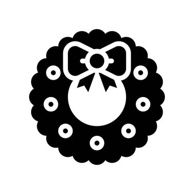 Noel Çelengi vektör illüstrasyonu, katı biçim simgesi