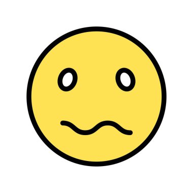 Sıkıcı yüz vektör illüstrasyonu, doldurulmuş tasarım simgesi düzenlenebilir ana hatları