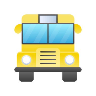 Okul otobüsü vektörü, okula dönüş gradyan biçimi simgesi