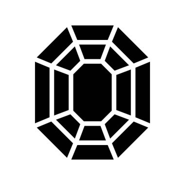 Gemstone vektör çizimi, izole edilmiş katı tasarım simgesi