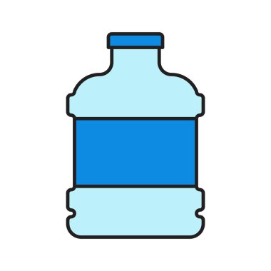 Plastik şişe vektör illüstrasyonu, doldurulmuş düzenlenebilir tasarım ana hatları simgesi