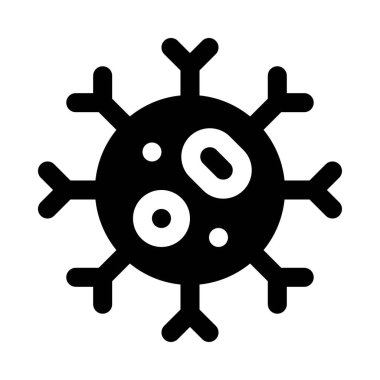 Katı tasarımda virüsle ilgili tehlikeli virüs veya bakteri şekli vektörü