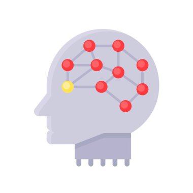 Nöro ağ vektörlü robot kafası, Yapay düz biçim simgesi