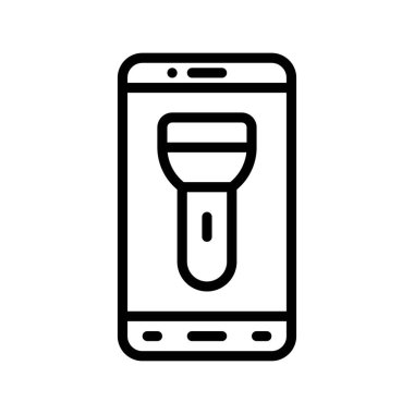 uygulama simgeleri, meşale ışığı ve doğrusal tarzda düğme vektörleri ile ilgili cep telefonu ekranını ayarladı