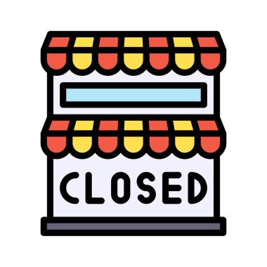 Ekonomik durgunlukla ilgili mağaza inşaatı. Düzenlenebilir felçli metin vektörleri.