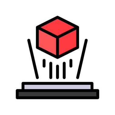 Hologram vektör çizimi, gelecek teknolojisi tasarım simgesi