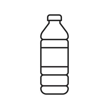 Plastik şişe vektör illüstrasyonu, çizgi tasarım simgesi