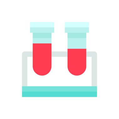 Düz tasarımda corona virüsü ile ilgili test tüpleri vektörü