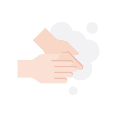 El yıkama vektörü çizimi, hijyen düz tasarım simgesi