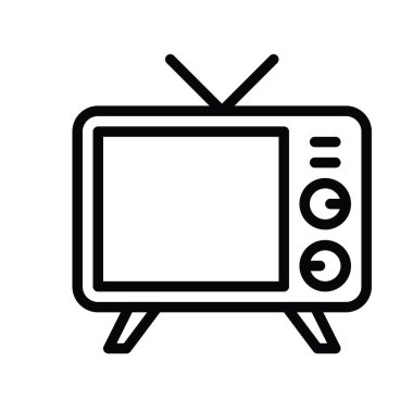 Televizyon ve teknoloji bağlantılı TV vektörü doğrusal veya düzenlenebilir vuruş tasarımı