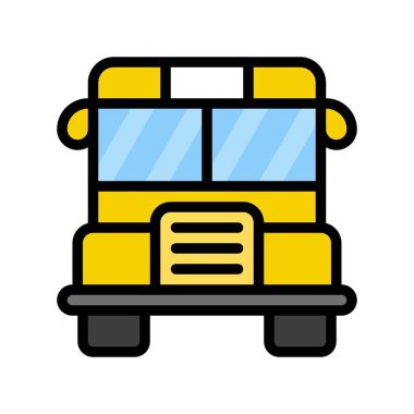 Okul servisi vektörü, okul içi doldurulmuş biçim simgesine geri dön