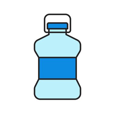 Plastik şişe vektör illüstrasyonu, doldurulmuş düzenlenebilir tasarım ana hatları simgesi