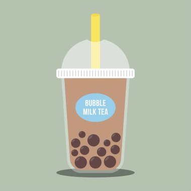 Kabarcık çayı veya İnci çayı vektör illüstrasyonu