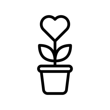Çiçek vektörü, Valentine ve aşkla ilgili çizgi simgesi