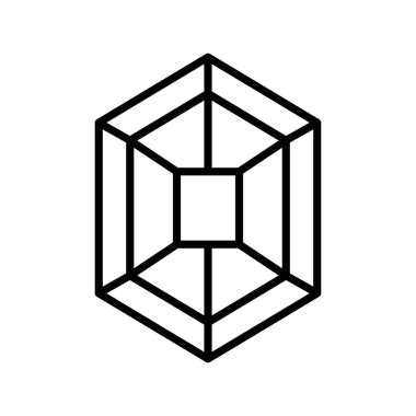 Gemstone vektör çizimi, izole çizgi tasarım simgesi