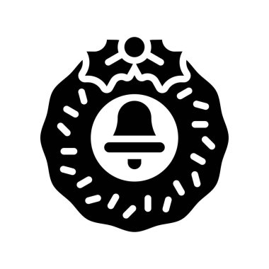 Noel Çelengi vektör illüstrasyonu, katı biçim simgesi