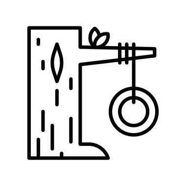 Lastik salıncak vektörü, Yaz Tatili ile ilgili satır simgesi