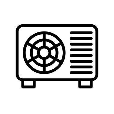 Klima kompresör birim vektör çizimi, izole çizgi tasarım simgesi