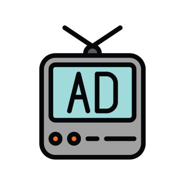 Televizyonlar ve teknoloji, ilgili TV vektörleri, düzenlenebilir vuruşlarda,