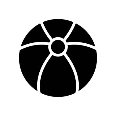 Yaz plajı ile ilgili plaj topu veya yuvarlak vektörlü katı tasarımı olan futbol topu