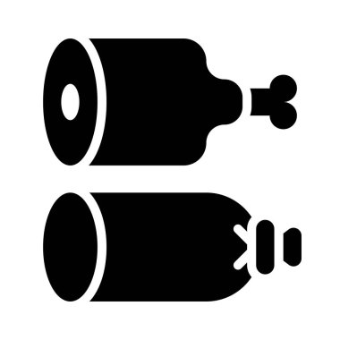 Jambon ve sosis vektörü, barbekü bağlantılı katı tasarım simgesi