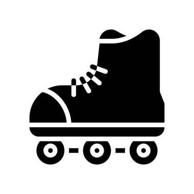Lastik ve ayakkabı bağcıklı eğlence amaçlı paten ayakkabıları katı tasarım vektörleri