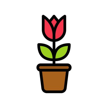 Çiçek vektörü, Sevgililer Günü ve aşkla ilgili ana hatlar biçimi simgesi