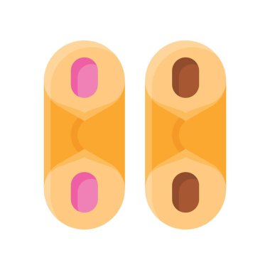 tatlı, ve şekerle ilgili çikolatalar, bisküvi vektörleri, düz tasarımlar.,