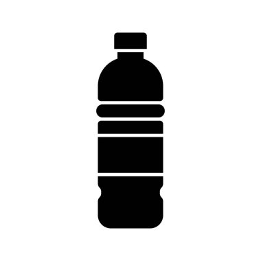 Plastik şişe vektör çizimi, katı tasarım simgesi