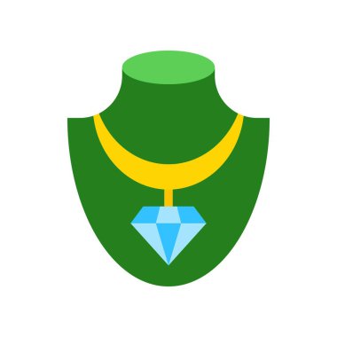 Kolye vektör illüstrasyonu, izole edilmiş düz tasarım simgesi