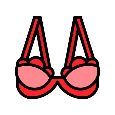 Sütyen veya sütyen vektör çizimi, doldurulmuş düzenlenebilir tasarım ana hatları simgesi