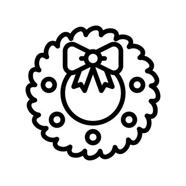 Noel Çelengi vektör illüstrasyonu, satır biçimi simgesi