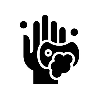 Ellerinde sabun köpüğü taşıyıcısı olan sabun veya hijyenle ilgili katı tasarım.